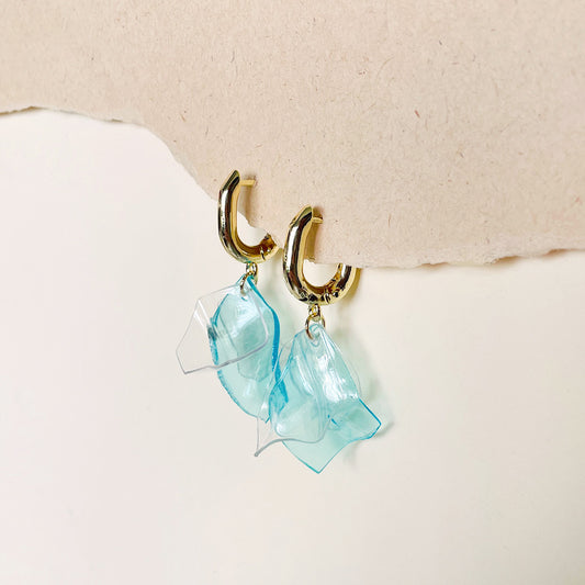 Arctic Blue Petal Hoops