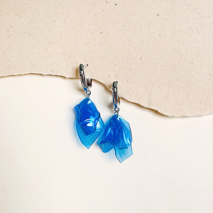 Denim Blue Hoop Earrings