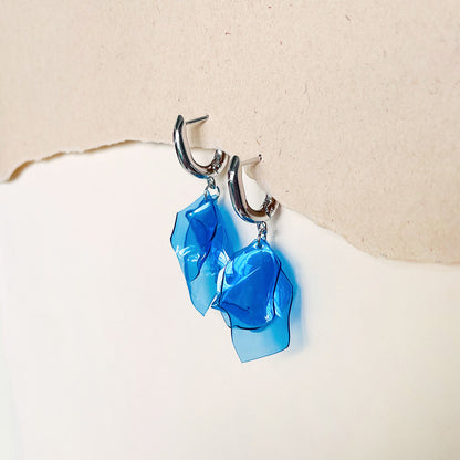 Denim Blue Hoop Earrings