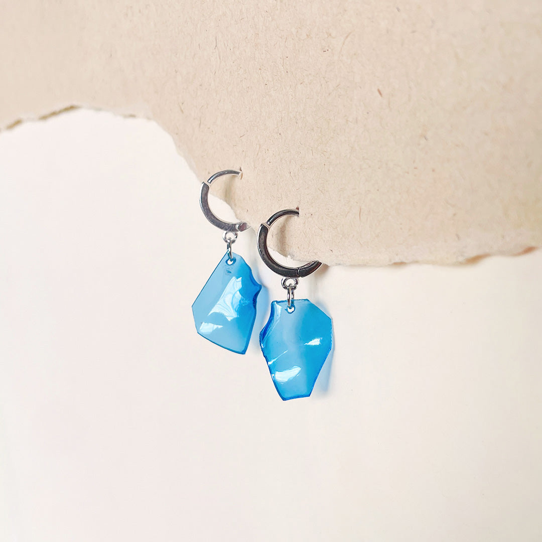 Denim Blue Huggies Earrings