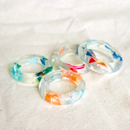 Plastic Gemstone Smooth Rings
